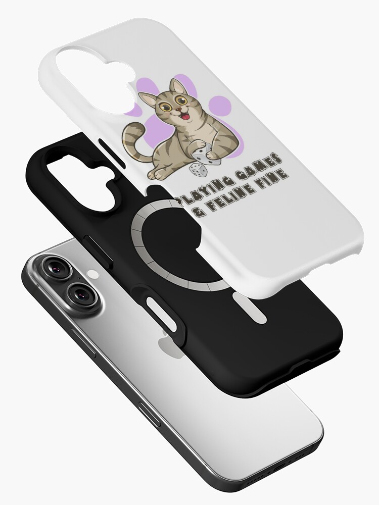 Thumbnail 2 of 4, iPhone Case, Playing Games And Feeling Fine designed and sold by pudgycatgames.
