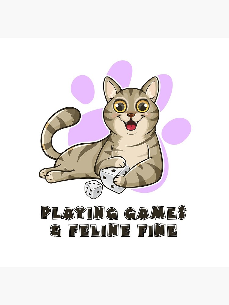 Thumbnail 4 of 4, Clock, Playing Games And Feeling Fine designed and sold by pudgycatgames.