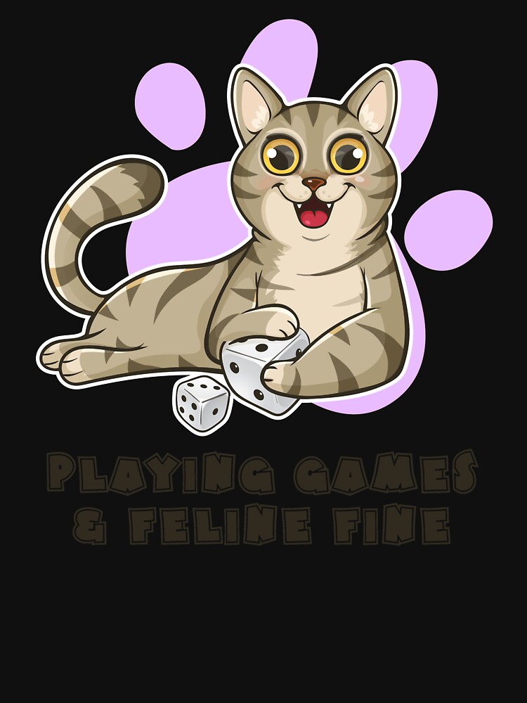 Thumbnail 7 of 7, Active T-Shirt, Playing Games And Feeling Fine designed and sold by pudgycatgames.