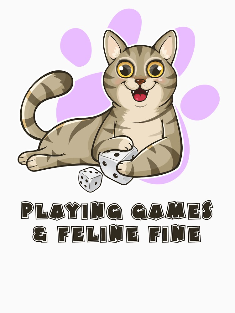 Thumbnail 7 of 7, Classic T-Shirt, Playing Games And Feeling Fine designed and sold by pudgycatgames.