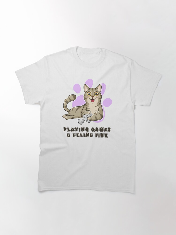 Thumbnail 3 of 7, Classic T-Shirt, Playing Games And Feeling Fine designed and sold by pudgycatgames.