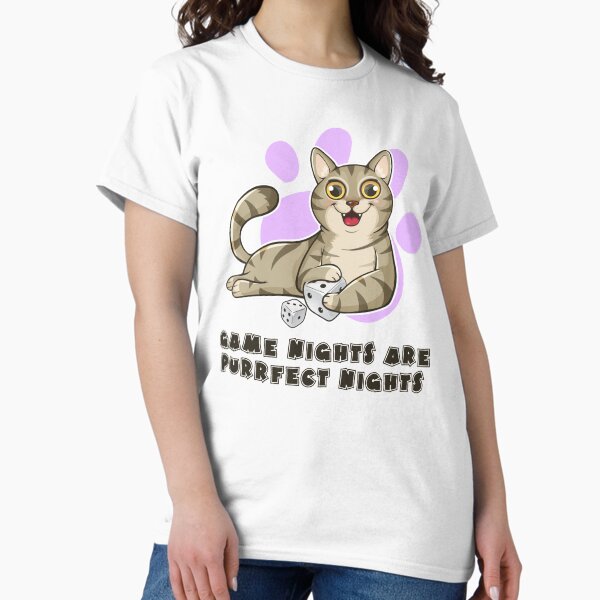 Item preview, Game Nights Are Purrfect Nights designed and sold by pudgycatgames.