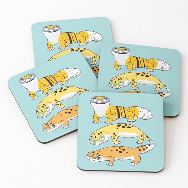 Item preview, Yellow Leopard Gecko - Cute Yellow and Green Cartoon Animal Pattern designed and sold by TheRainbowRoom.