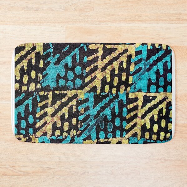Item preview, African Batik Textile Design in Teal, Black and, Tan designed and sold by Everett  Spruill.