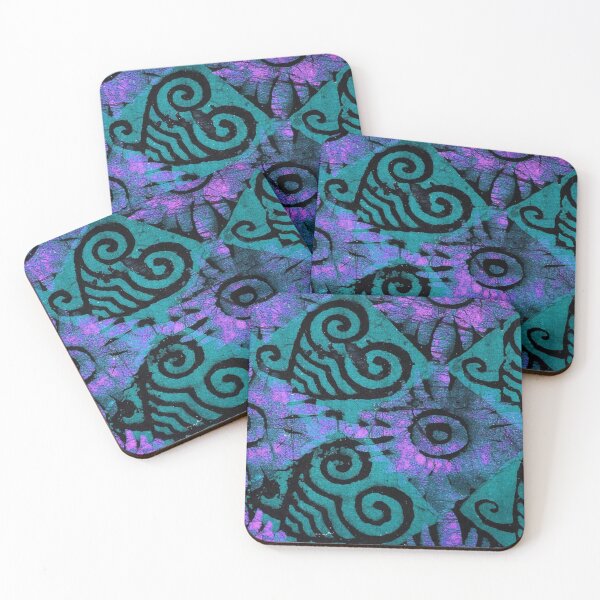 Item preview, African Textile Design with Adinkra Symbols in Purple, Black and, Teal designed and sold by Everett  Spruill.