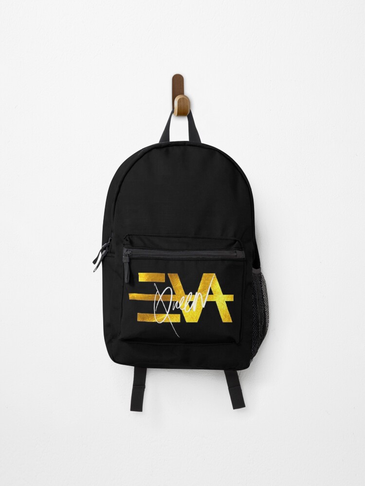 white and gold backpack