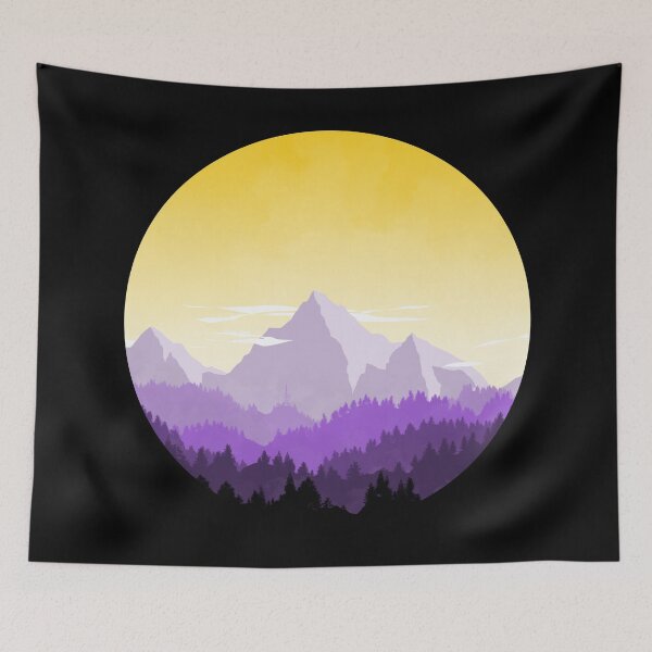 Item preview, Enby Range Circle (Subtle Non-Binary Flag Landscape) designed and sold by Albrithr.