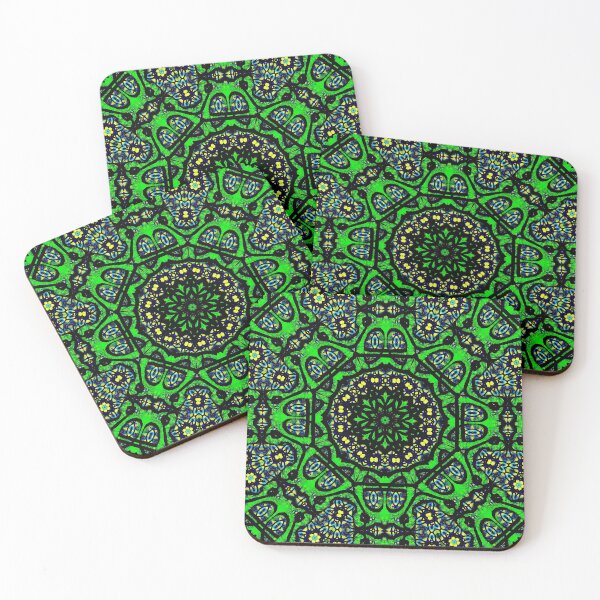 Item preview, Green Compass and Flowers Pattern designed and sold by Geoff Treagus.