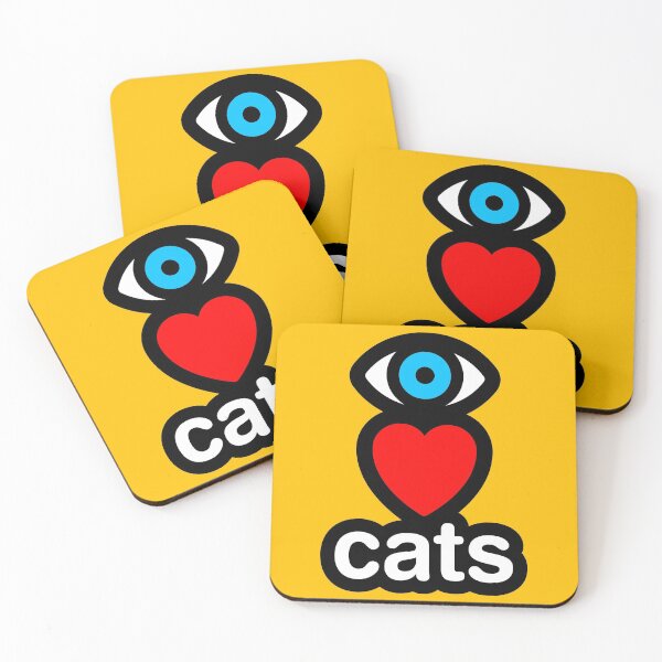 Item preview, i love cats (yellow - vertical) designed and sold by MisterSquid.