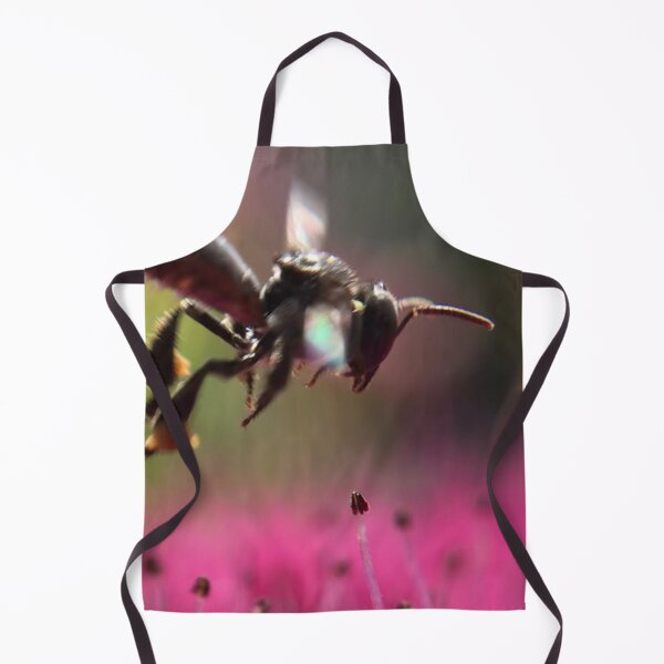 Item preview, Native Stingless Bee Flying Over Pink Flowers designed and sold by IMPHives.