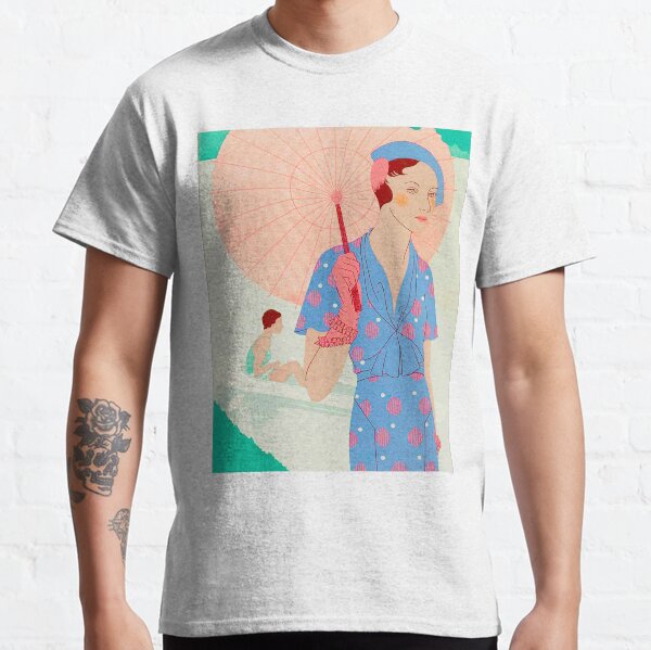 ART TASTE BEAUTY LAVES Élégance féminine 1932 M RENAUD PARASOL T-shirt classique