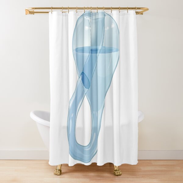 A Klein bottle partially filled with a liquid. Shower Curtain