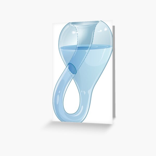 A Klein bottle partially filled with a liquid. Greeting Card