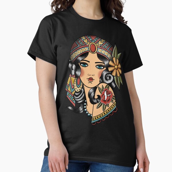 Item preview, Gypsy Lady Head Tattoo kgbd designed and sold by Kraken-Jack.