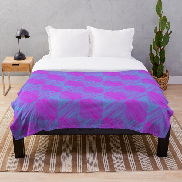 Item preview, 3D Fuchsia Blue Diamond Stripe Watercolor Pattern  designed and sold by patternedprints.