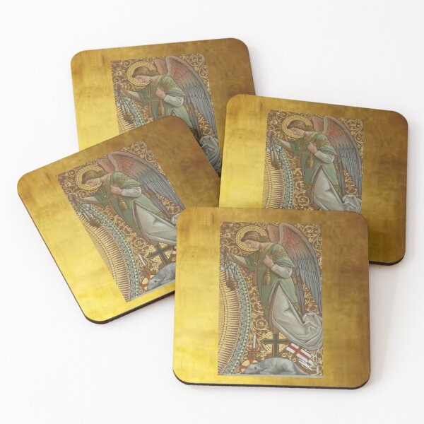 Item preview, Angel and Holy Lamb on Golden background designed and sold by Angelkrs.