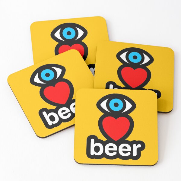 Item preview, i love beer (yellow - vertical) designed and sold by MisterSquid.