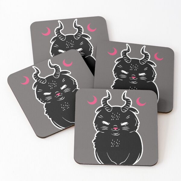 Item preview, Horned Black Cat With Moons designed and sold by SquishStitches.