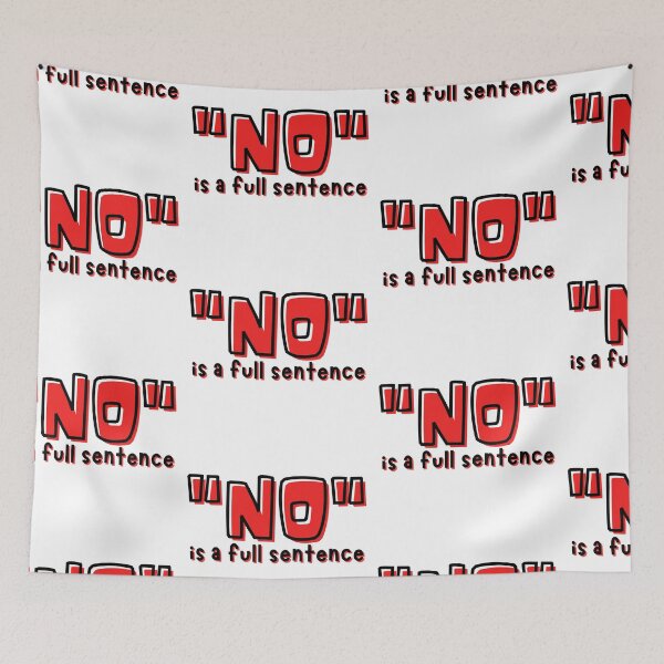 Item preview, No is a full sentence Red Cartoon Design designed and sold by SweetAndSpice.