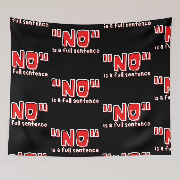 Item preview, No is a full sentence Red White Cartoon Design designed and sold by SweetAndSpice.