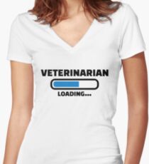 Veterinarian loading Women's Fitted V-Neck T-Shirt