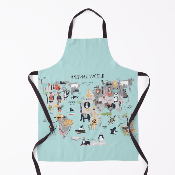 Item preview, Cartoon Animal World map for Kids designed and sold by ebrawne.