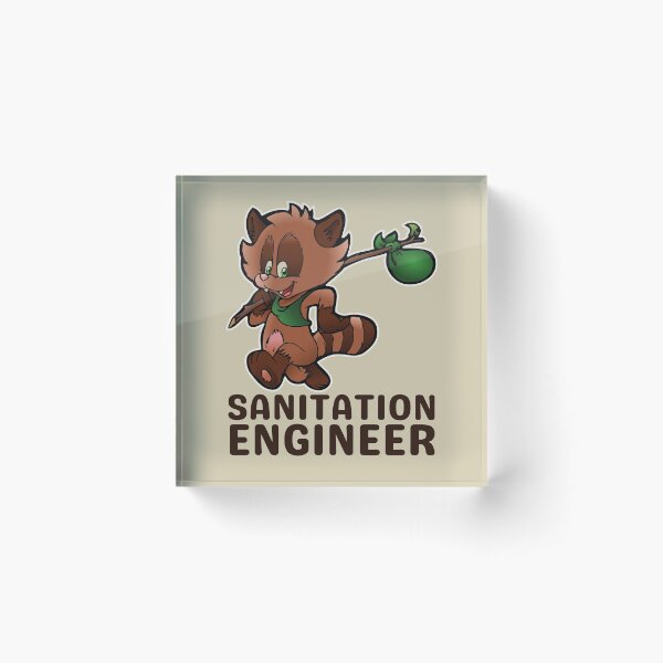 Item preview, Sanitation Engineer Raccoon designed and sold by brooklyntowner.