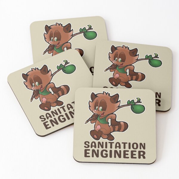 Item preview, Sanitation Engineer Raccoon designed and sold by brooklyntowner.