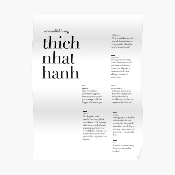 Poster Thich Nhat Hanh Redbubble