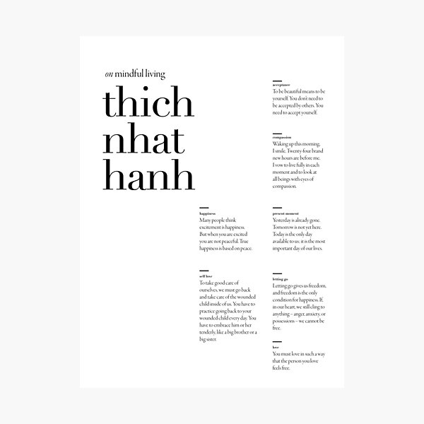 Item preview, On Mindful Living from Thich Nhat Hanh Quote Collection designed and sold by The Art of the  Pause.