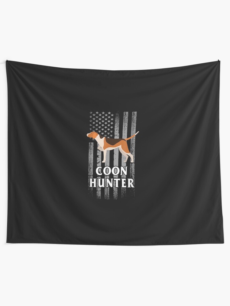 "CoonHuntersUsaFlagVinatageRaccoonHuntingGearGift" Tapestry for