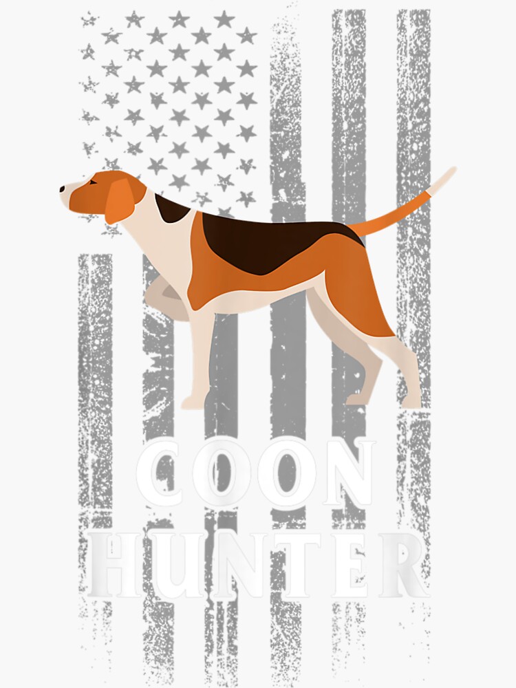 "CoonHuntersUsaFlagVinatageRaccoonHuntingGearGift" Sticker by