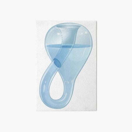 Klein bottle partially filled with a liquid. Art Board Print