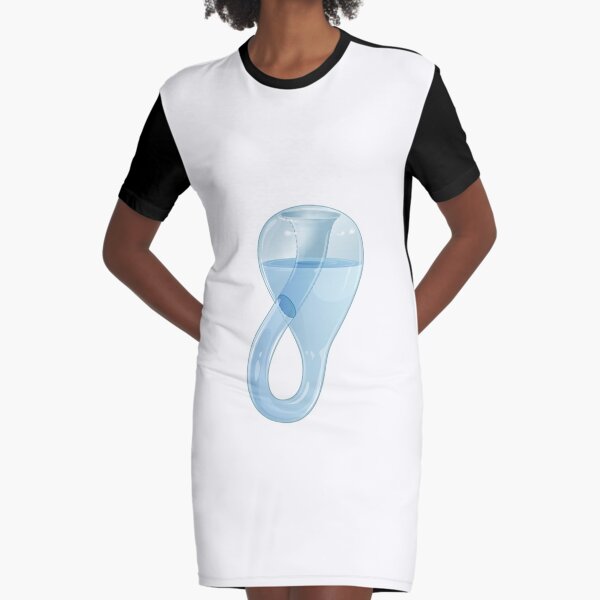 Klein bottle partially filled with a liquid. Graphic T-Shirt Dress