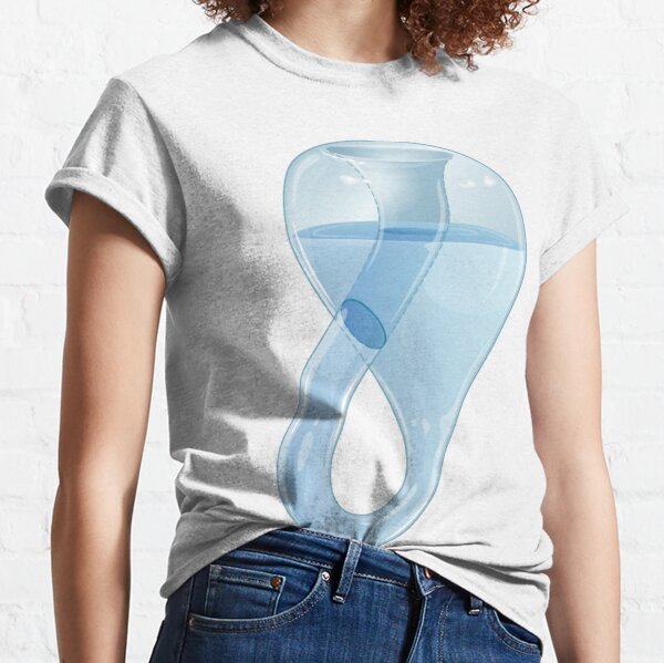 Klein bottle partially filled with a liquid. Classic T-Shirt