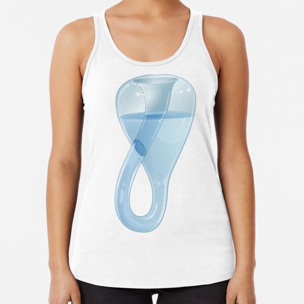 Klein bottle partially filled with a liquid. Racerback Tank Top