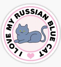 Russische blaue Katzen-Liebhaber-T-Shirts Sticker