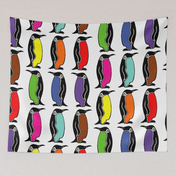 Item preview, Pride March of the Penguins - original linocut design and print designed and sold by PixelPalmer.