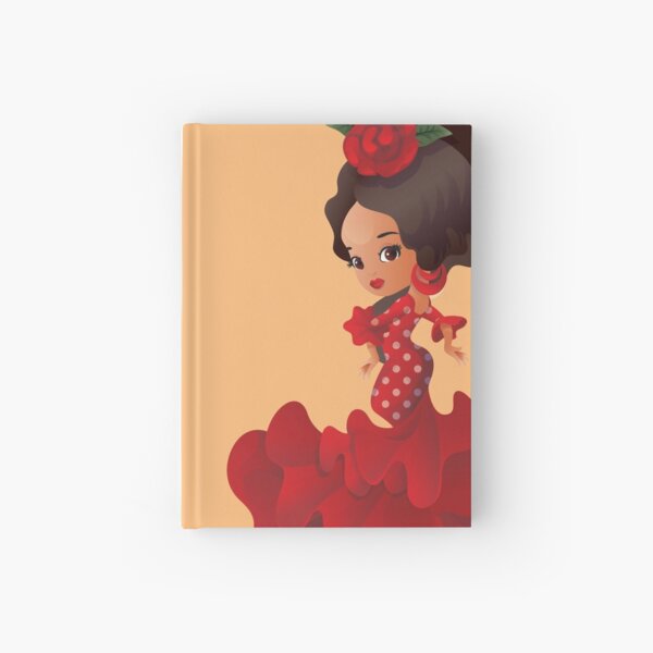 Dibujos animados flamencos chibi kawaii girl Cuaderno de tapa dura
