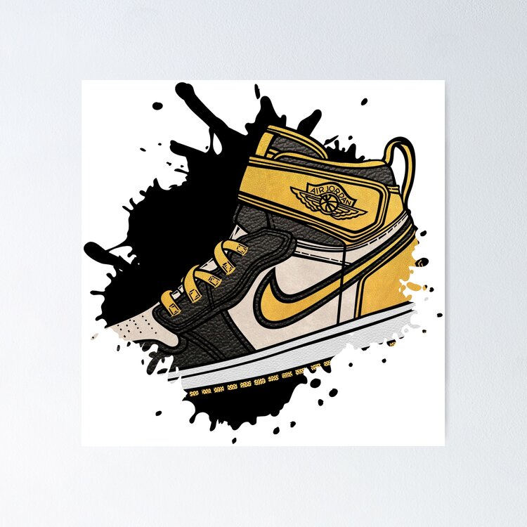 Black and Gold Sneaker Sticker