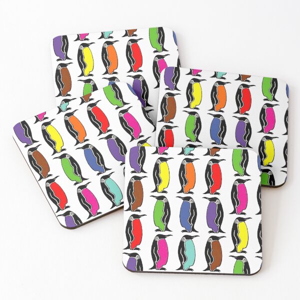 Item preview, Pride March of the Penguins - original linocut design and print designed and sold by PixelPalmer.