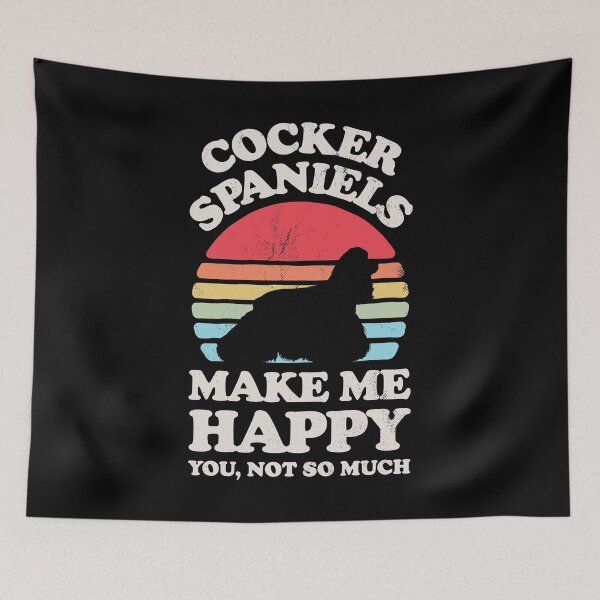 Item preview, Cocker Spaniels Make Me Happy Sunset Retro Shirt for Men Women Boys Girls Kids Dog Lover Gifts designed and sold by LiqueGifts.