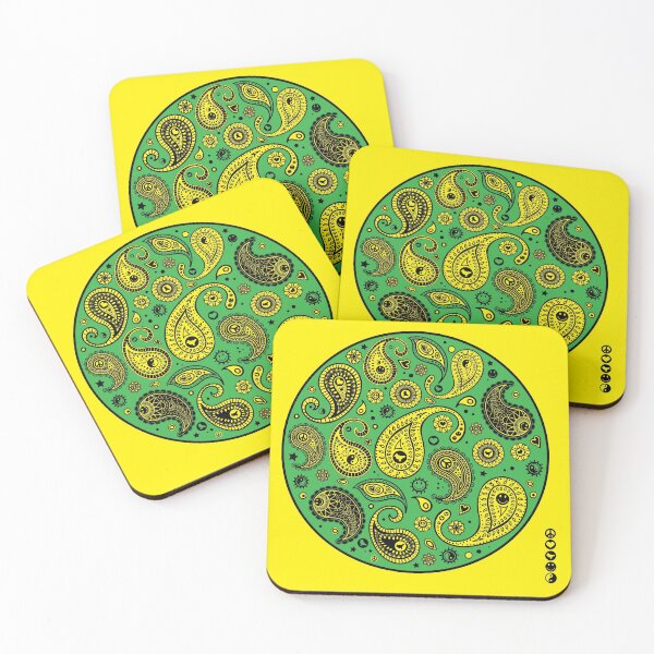 Item preview, "Acid Paisley Bubble" Lime designed and sold by metrodesignuk.