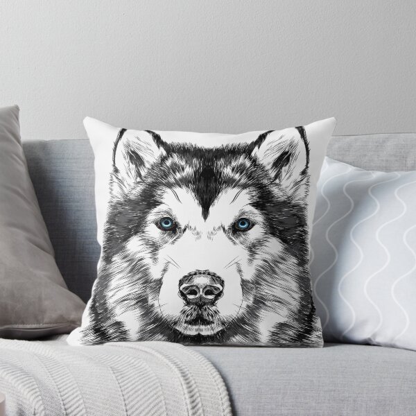 Item preview, Blue Eyed Husky Illustration - White Background   designed and sold by solrevolver.