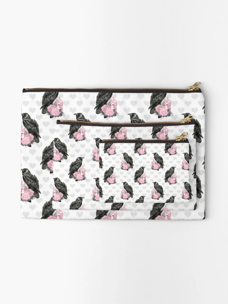 Thumbnail 2 of 4, Zipper Pouch, Crow Roses Pattern designed and sold by JacintaMathews.