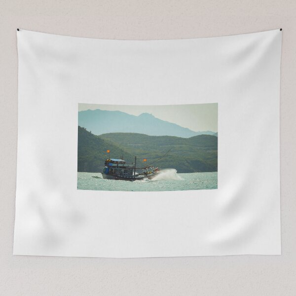 Item preview, Vietnamese fishing boat in rough water designed and sold by Anita van Gendt.