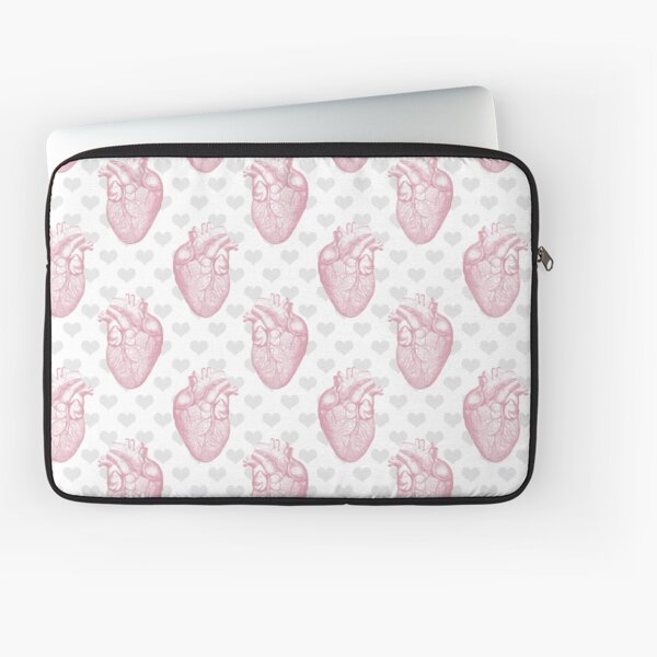 White Hearts Pattern Laptop Sleeve