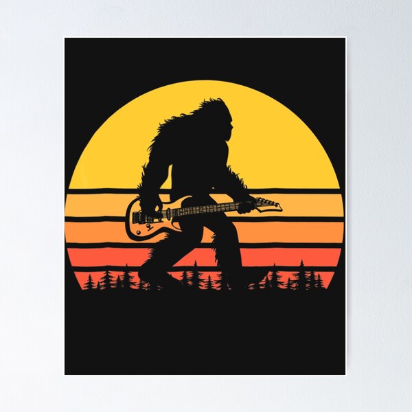 Artikel-Vorschau von Retro Bigfoot Gitarre Vintage Sasquatch Rocker, designt und verkauft von Faulkshop2.
