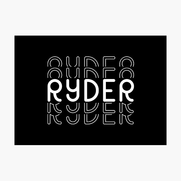 Item preview, Ryder Name in Black and White Style designed and sold by Time-is-Money.
