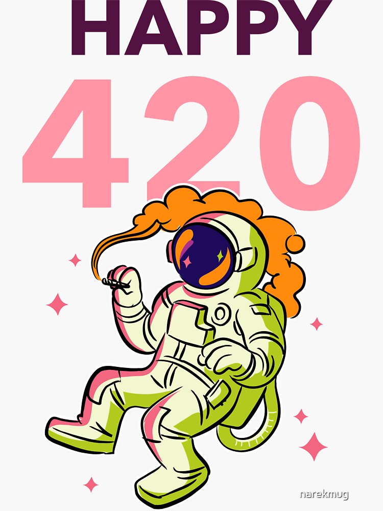 Happy 420 Sticker for Sale by narekmug